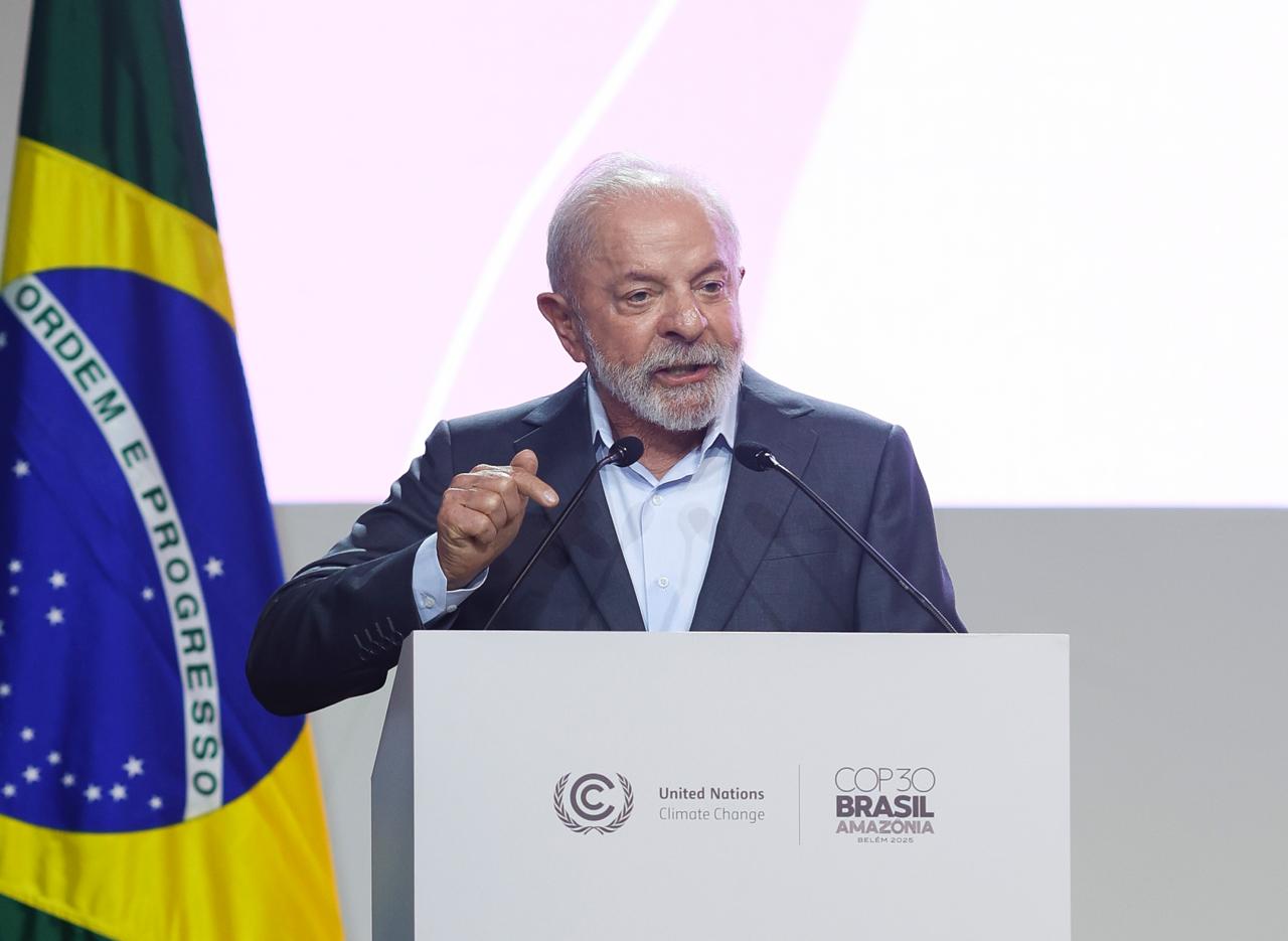 O presidente Luiz In&aacute;cio Lula da Silva (PT) discursa em 10 de novembro na abertura COP30 (30&ordf; Confer&ecirc;ncia das Partes da Conven&ccedil;&atilde;o-Quadro das Na&ccedil;&otilde;es Unidas sobre Mudan&ccedil;a do Clima), em Bel&eacute;m 