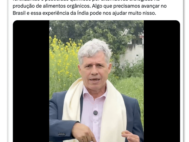 Na Índia, Paulo Teixeira visita instituto de agroecologia